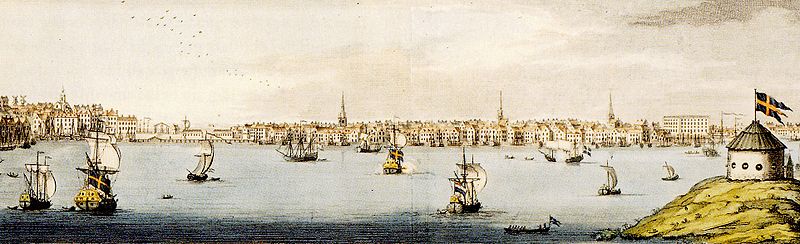 Så presenterade sig Stockholm för besökare på 1700-talet, vy från Kastellholmen, målning av Johan Mynde 1725.