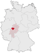 Landkreis Marburg-Biedenkopf (mörkröd) i Tyskland
