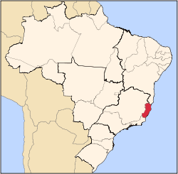 Karta över Brasilien med Espírito Santo markerat