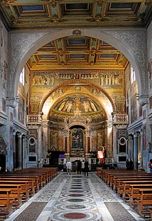 Interior of Basilica di Santa Prassede, Rome.JPG