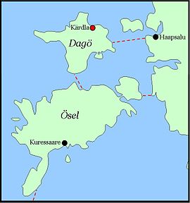 Kärdla ligger vid Dagös nordöstra strand.