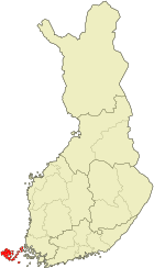 Karta som visar läget för landskapet Åland
