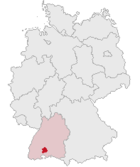 Landkreis Tuttlingens läge i Tyskland