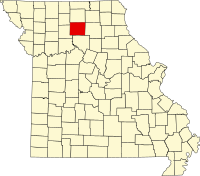 Karta över Missouri med Linn County markerat