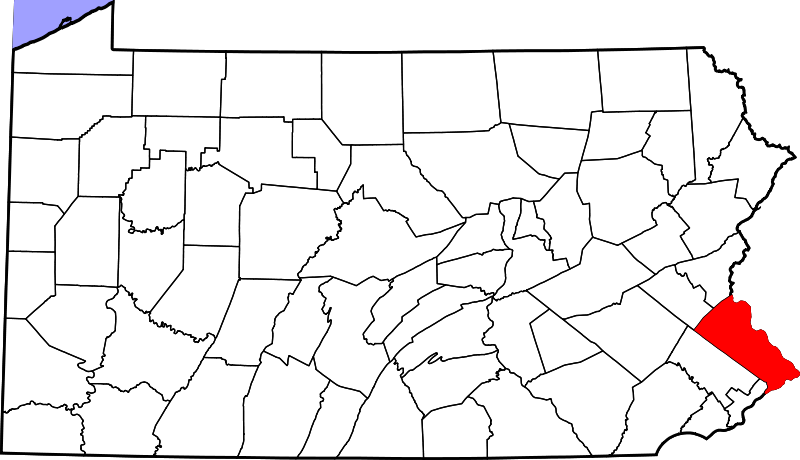 Fil:Map of Pennsylvania highlighting Bucks County.svg
