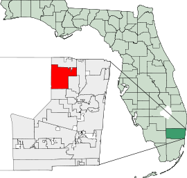 Geografiskt läge i Broward County och delstaten Florida