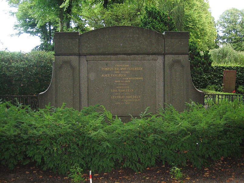 Fil:Grave of professor Pontus Fahlbeck in lund sweden 2008.jpg