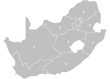 Provinces of South Africa by number