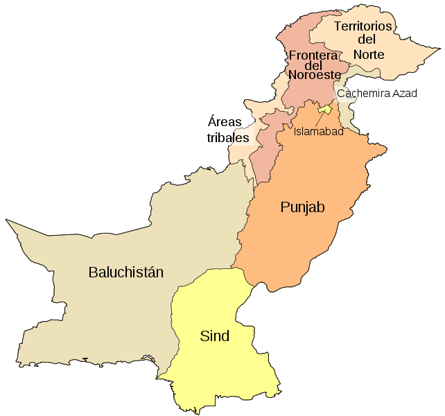 Fil:Provinces and territories of Pakistan named es.svg