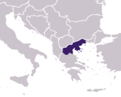 Macedonia's location in south-eastern Europe