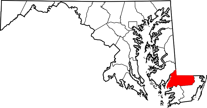 Fil:Map of Maryland highlighting Wicomico County.svg