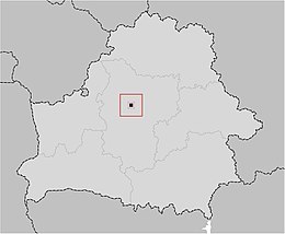 Karta över Vitryssland med Minsk markerad