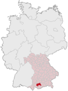 Landkreis Weilheim-Schongaus läge i Tyskland