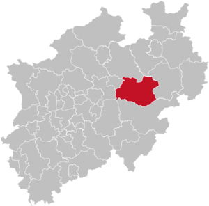 Kreis Soests läge i Nordrhein-Westfalen