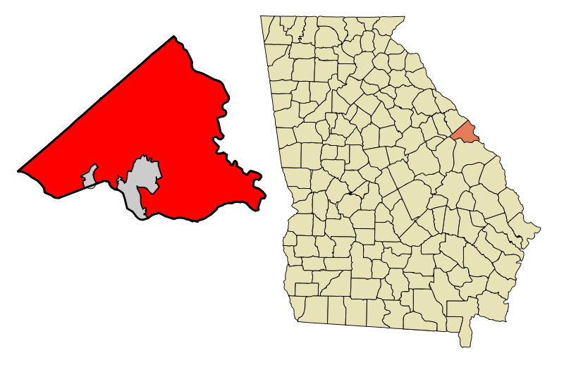Fil:Richmond County Georgia Incorporated and Unincorporated areas Augusta Highlighted.svg