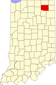 Map of Indiana highlighting Noble County.svg