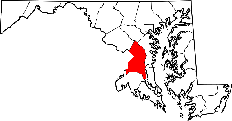 Fil:Map of Maryland highlighting Prince George's County.svg