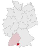 Landkreis Ravensburgs läge i Tyskland