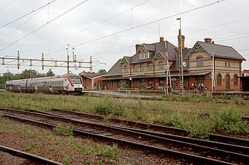 Tåg gör uppehåll vid Fagersta C