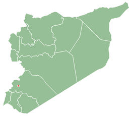 Damaskus läge i Syrien (röd markerad)