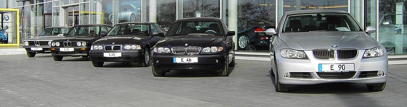 BMW 3-seriens alla generationer från 1975 tills idag.