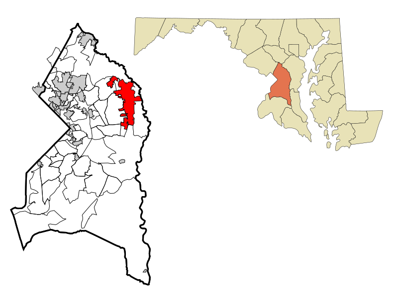 Fil:Prince George's County Maryland Incorporated and Unincorporated areas Bowie Highlighted.svg