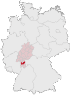 Landkreis Darmstadt-Dieburg (mörkröd) i Tyskland