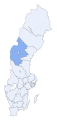 Jämtlands läns läge i Sverige