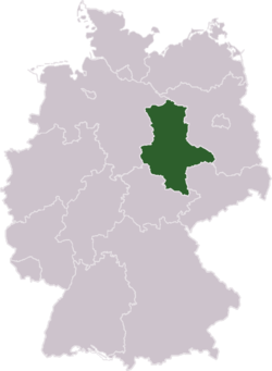 Tyskland med Sachsen-Anhalt markerat