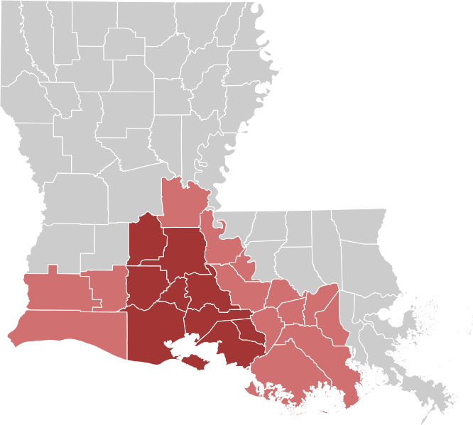 Fil:Acadiana Louisiana region map.svg