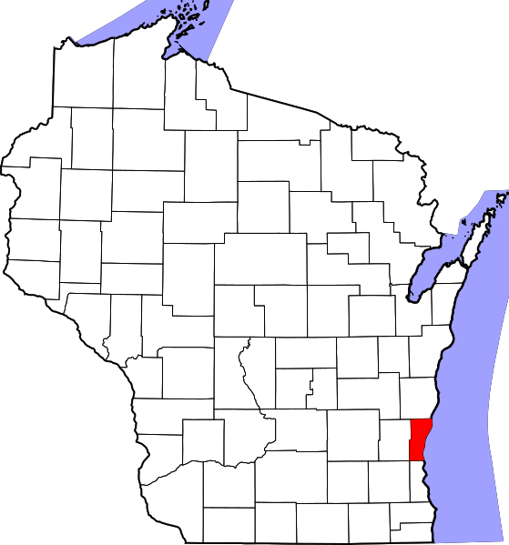 Fil:Map of Wisconsin highlighting Ozaukee County.svg