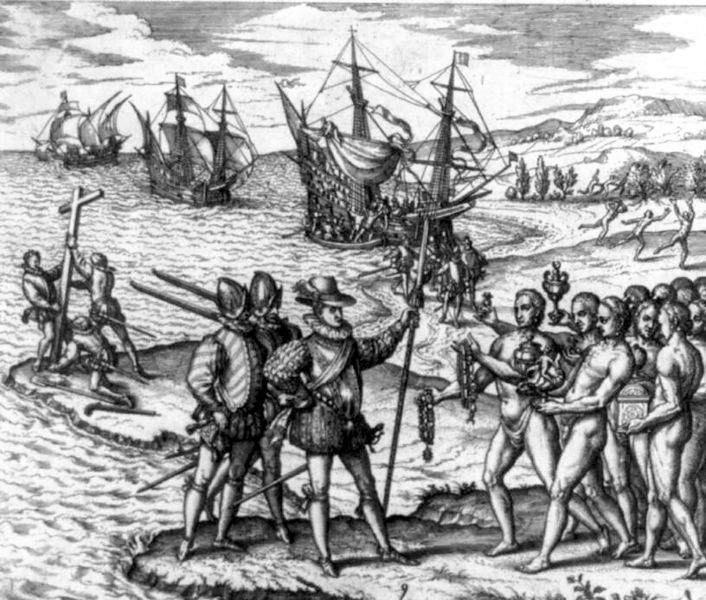 Fil:Columbus landing on Hispaniola adj.jpg