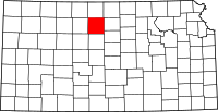Karta över Kansas med Osborne County markerat