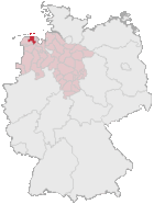 Landkreis Wittmunds läge i Tyskland