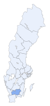 Kronobergs läns läge i Sverige