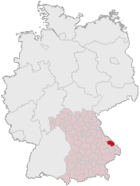 Landkreis Regens läge i Tyskland