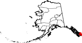 Geografiskt läge Ketchikan Gateway Borough i delstaten Alaska