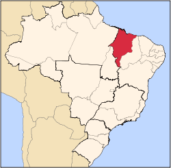 Karta över Brasilien med Maranhão markerat