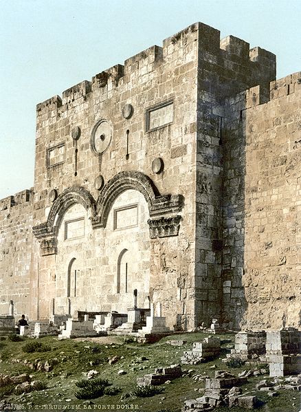 Fil:Jerusalem Goldenes Tor um 1900.jpg