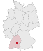 Landkreis Reutlingens läge i Tyskland