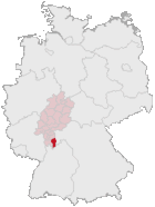Odenwaldkreis (mörkröd) i Tyskland