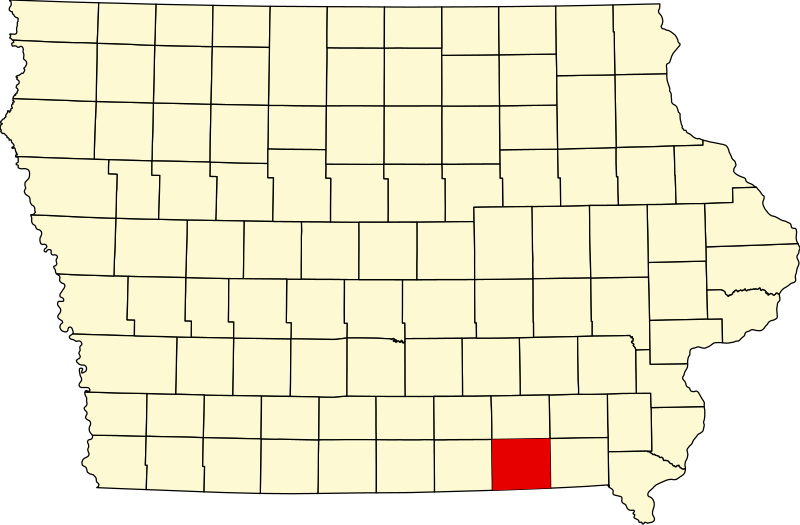 Fil:Map of Iowa highlighting Davis County.svg