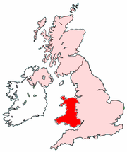 Wales's location within the UK
