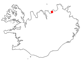 Húsavíks läge på Island
