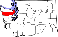 Karta över Washington med Jefferson County markerat