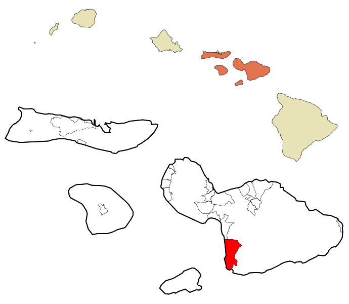 Fil:Maui County Hawaii Incorporated and Unincorporated areas Wailea-Makena Highlighted.svg