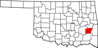 Karta över Oklahoma med Latimer County markerat