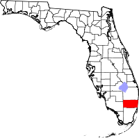Karta över Florida med Broward County markerat