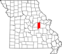 Karta över Missouri med Gasconade County markerat