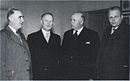 Bondeförbundarna i regeringen 1951: Ivar Persson i Skabersjö, Gunnar Hedlund, Sam B Norup och Hjalmar Nilson.